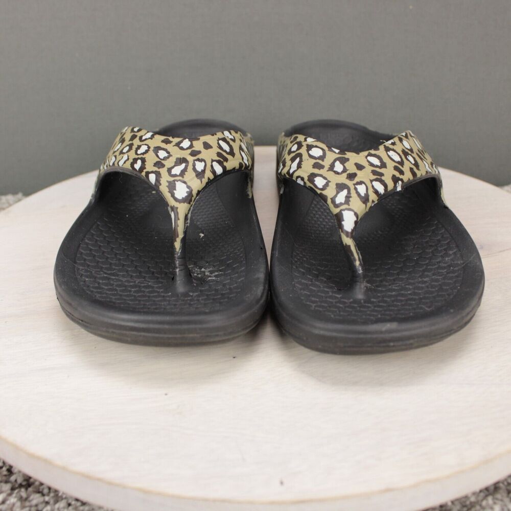 Spenco Fusion 2 Comfort Sandals Womens 11 Black Leopard Orthotic - Picture 3 of 9